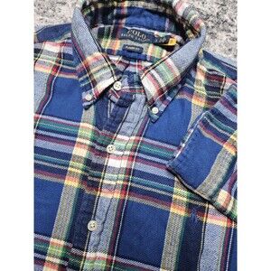 Ralph Lauren Classic Fit Plaid Long Sleeve Button Down Shirt Size Large Pony